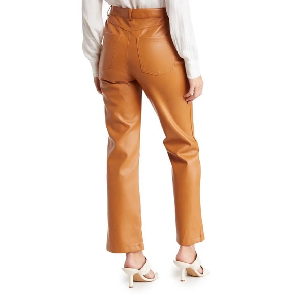 Avec Les Filles Straight Leg Faux Leather Pants in Biscotti Size M - Picture 2 of 9